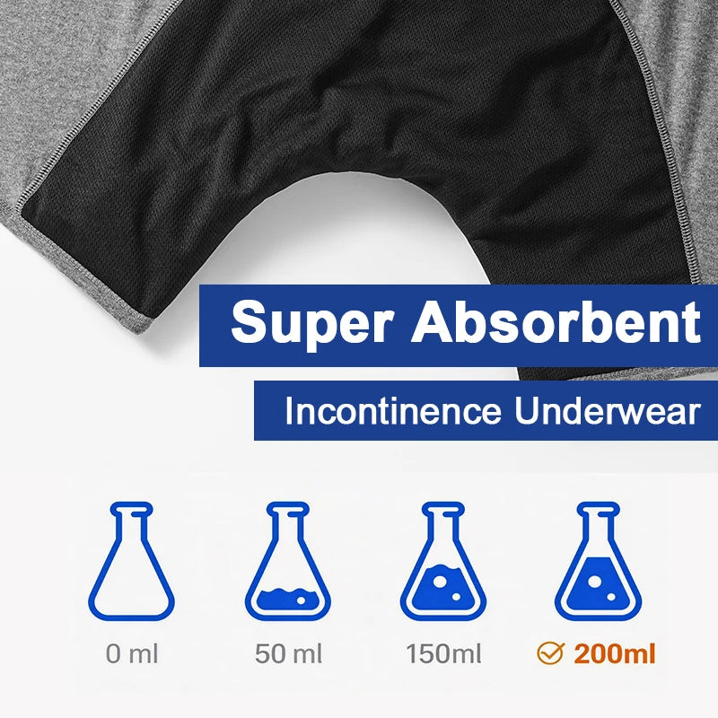 Ultra-Absorbent Incontinence Underwear Men Panties Maximum Absorbency Overnight Urinary Briefs Leak Protection Men Boxers