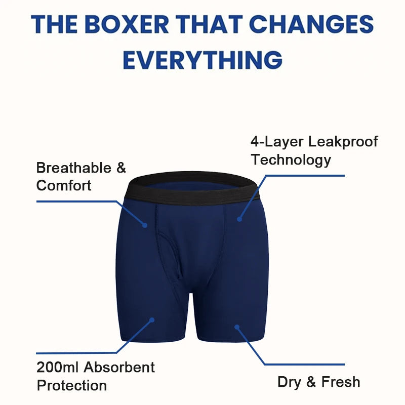 Ultra-Absorbent Incontinence Underwear Men Panties Maximum Absorbency Overnight Urinary Briefs Leak Protection Men Boxers