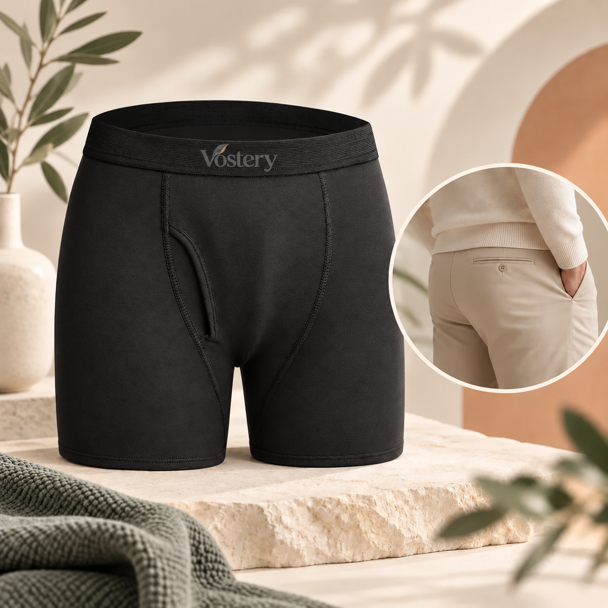 Boxer anti-fuites homme Vostery noir