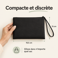 Pochette imperméable Vostery noire, 19,5 x 15 cm, format compact